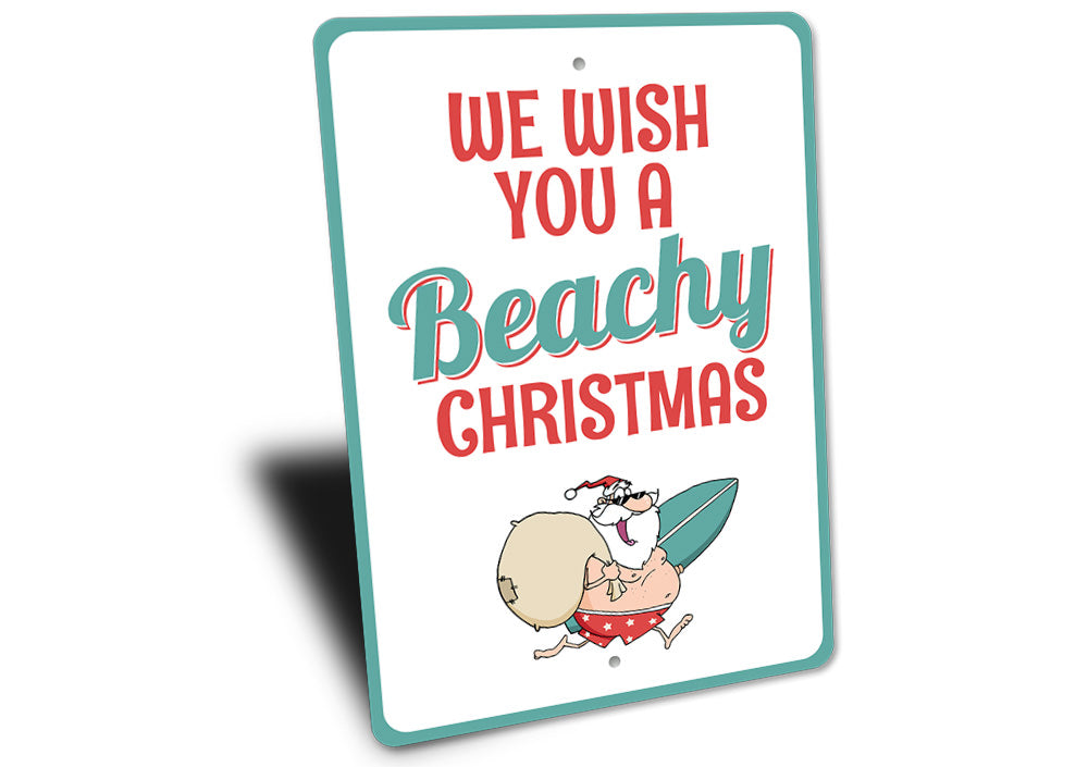 We Wish You a Beachy Christmas Sign