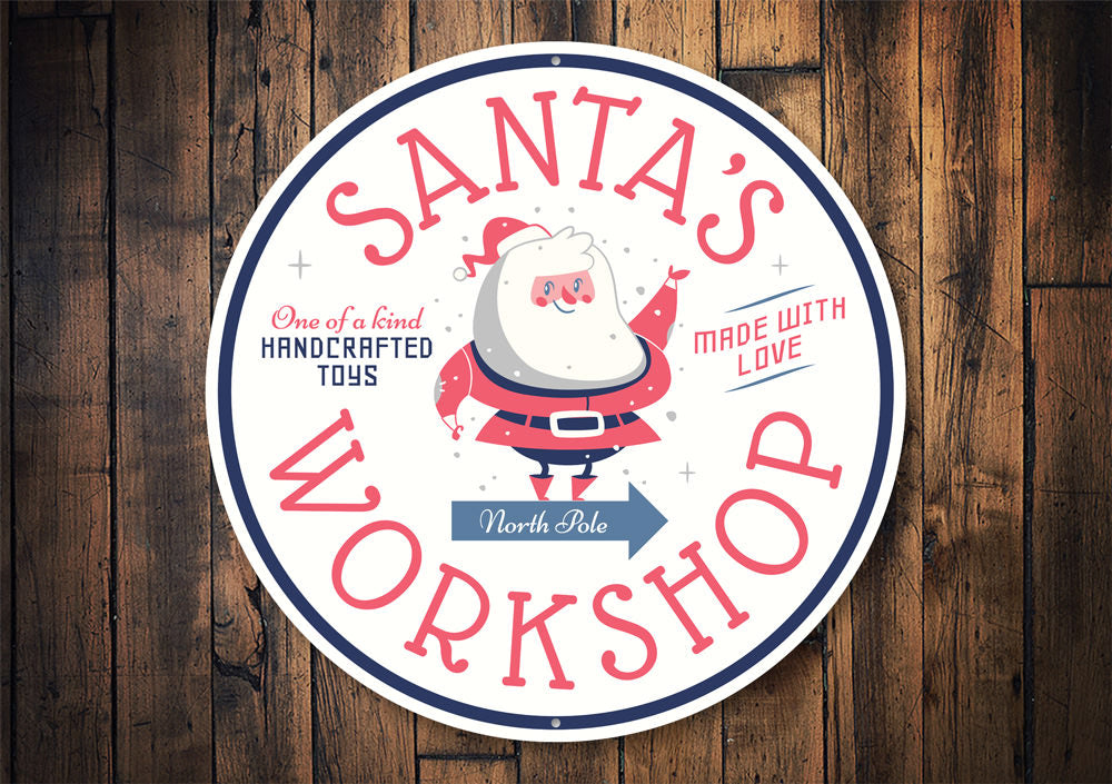 Santa's Workshop Christmas Sign