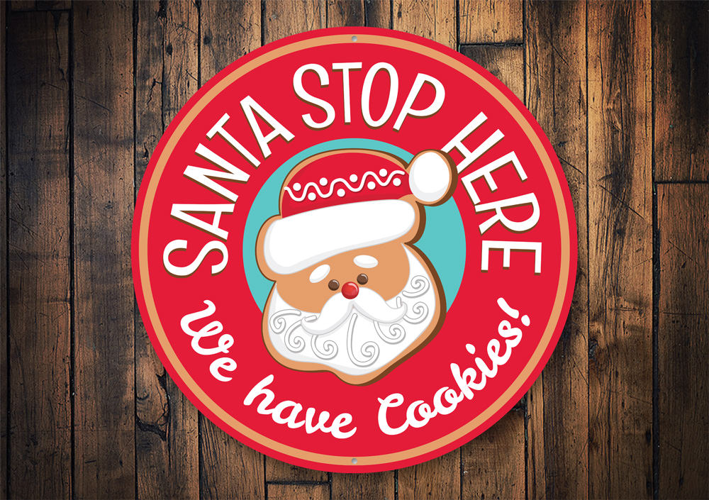 Santa Christmas Cookies Sign