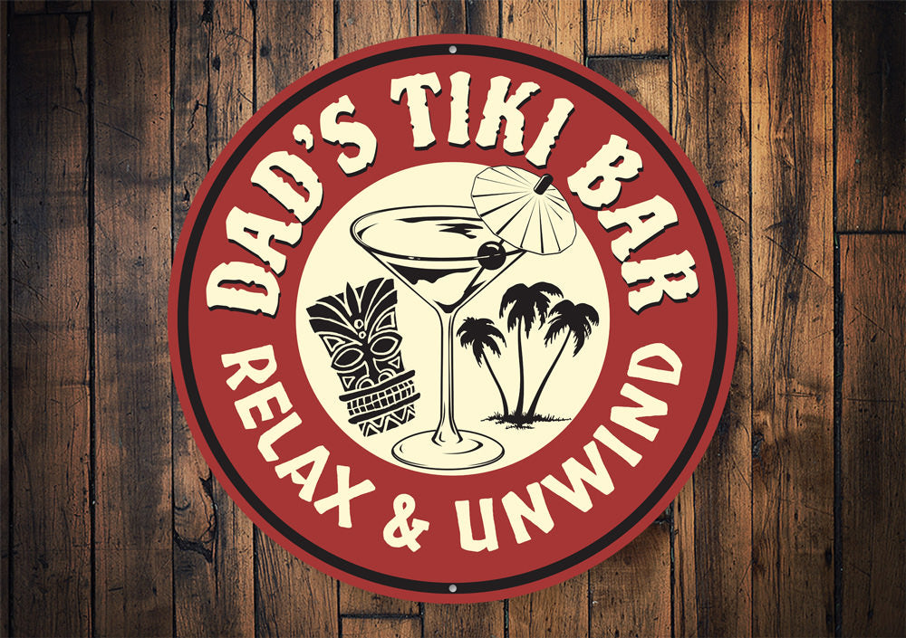 Dad's Tiki Bar Sign, Beach Bar Sign