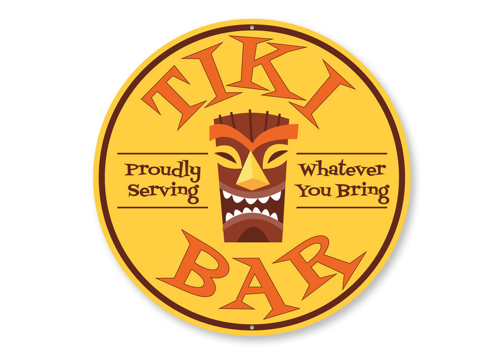 Tiki Bar Circle Sign