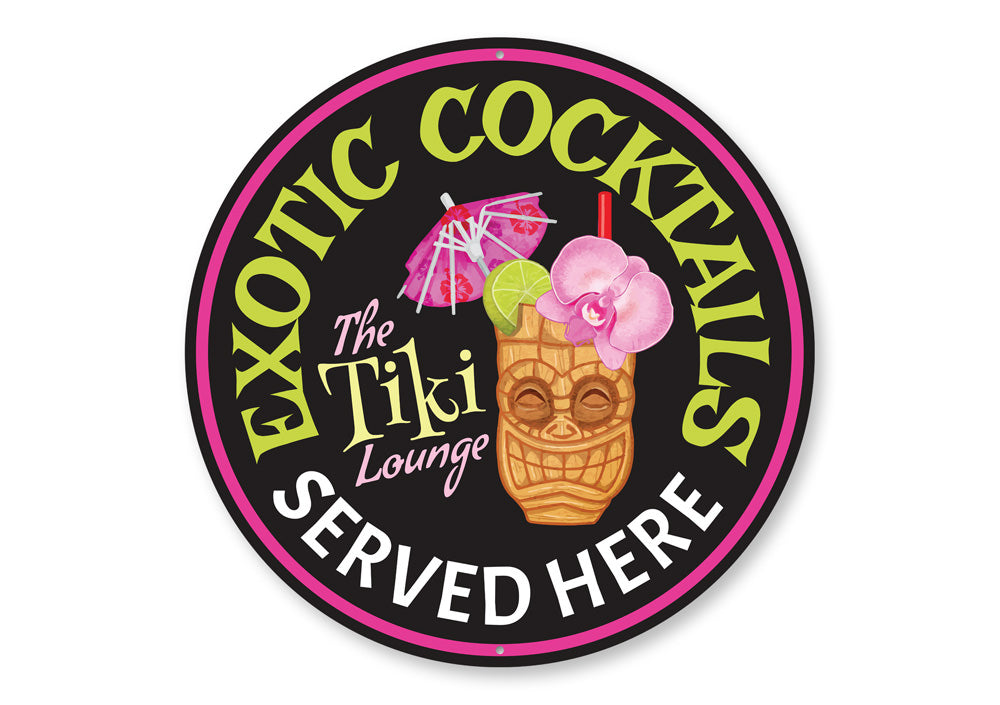 Exotic Cocktails Tiki Lounge Sign