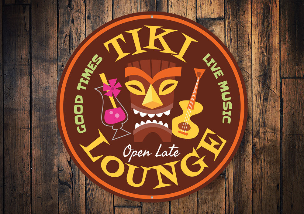 Open Late Tiki Lounge Sign