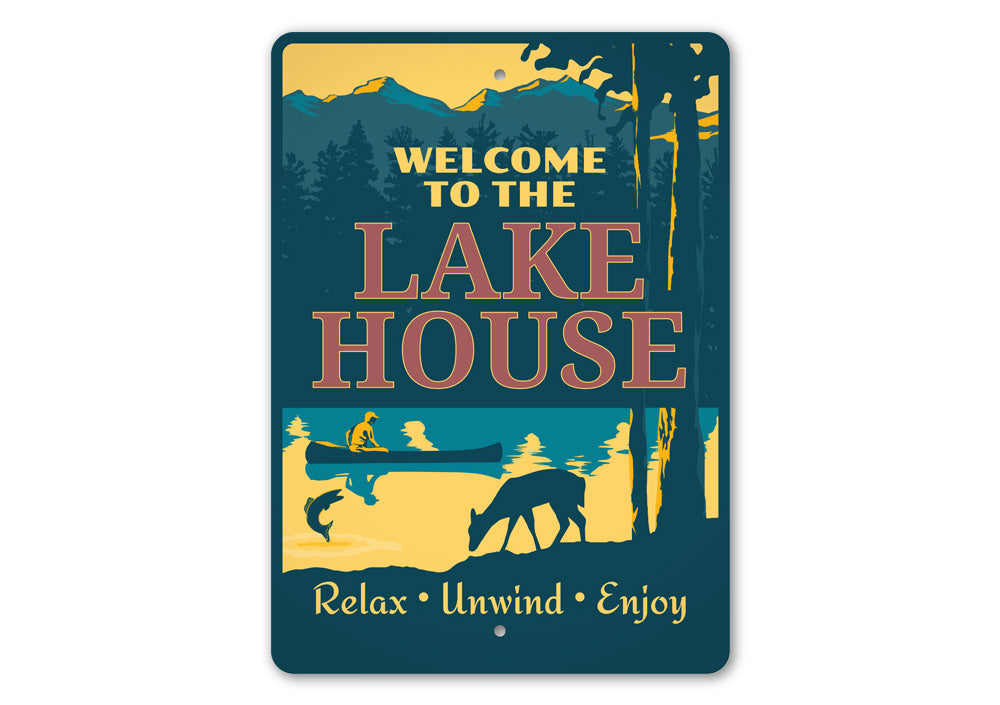 Relax Lake House Sign