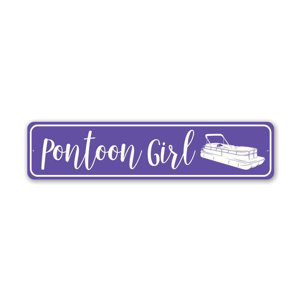 Pontoon Girl Sign, Decorative Pontoon Sign