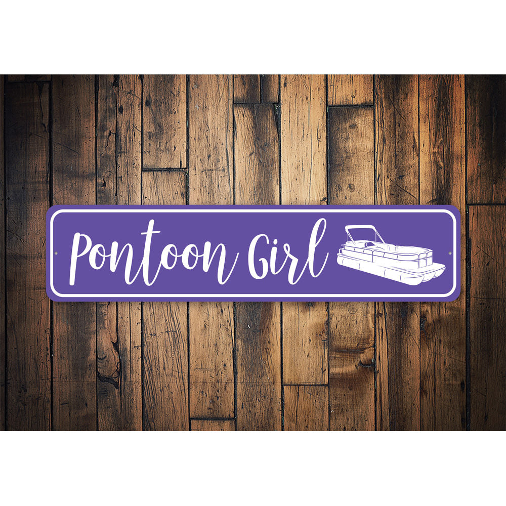 Pontoon Girl Sign, Decorative Pontoon Sign