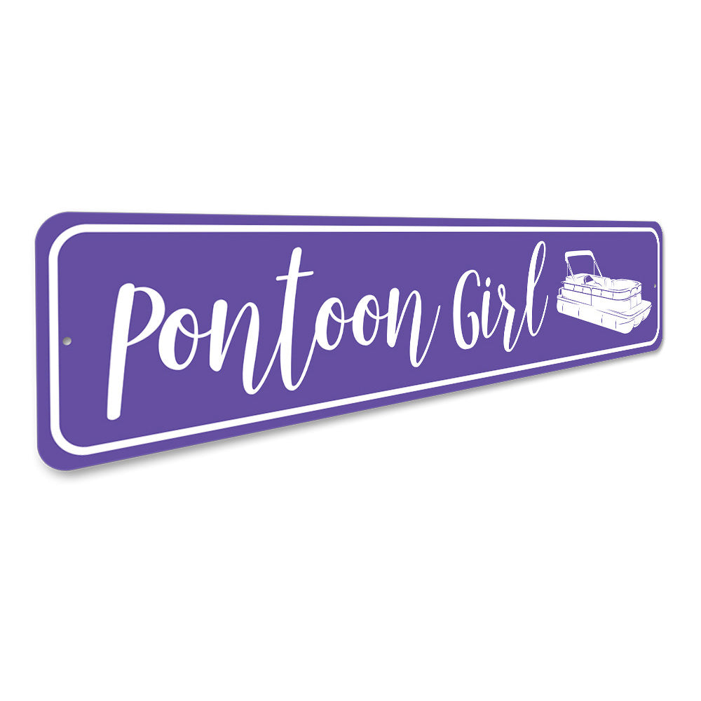 Pontoon Girl Sign, Decorative Pontoon Sign