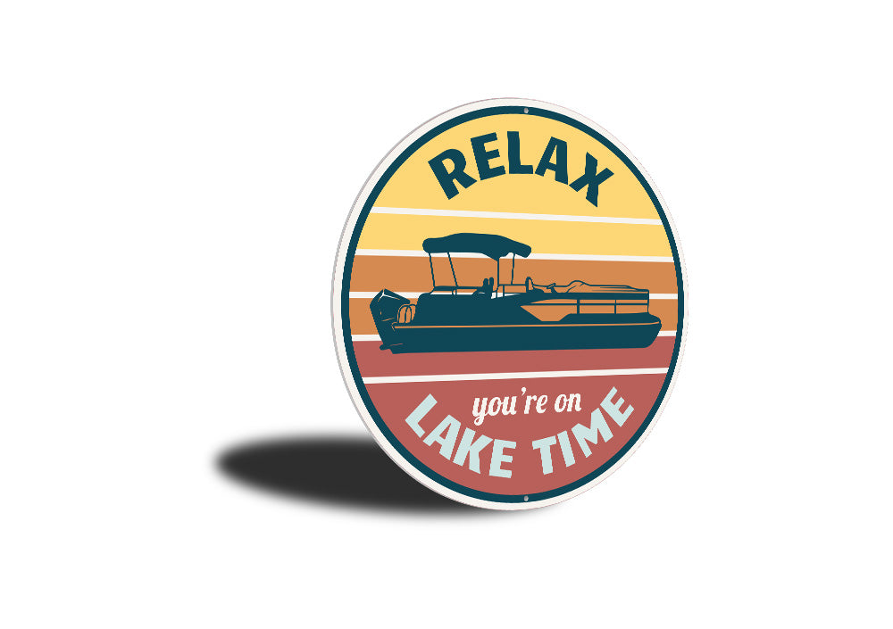 Relax Lake Time Boat Sign