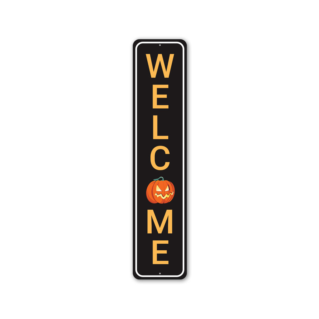 Welcome Halloween Pumpkin Sign