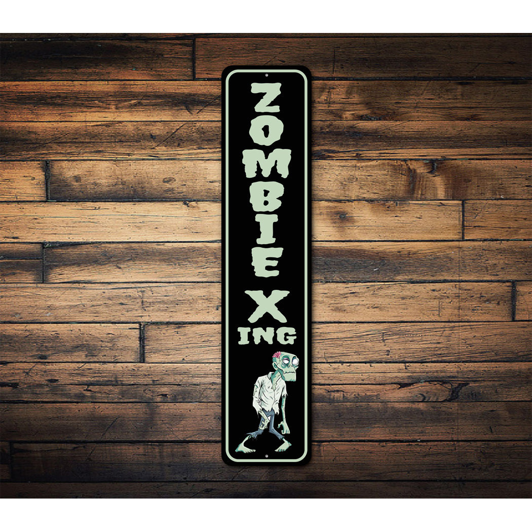 Zombie Crossing Vertical Sign