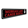 Canoe Rental arrow Sign Aluminum Sign