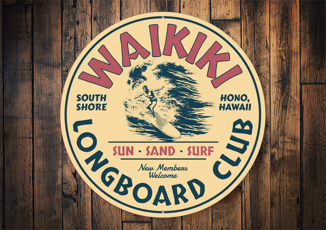 Waikiki Longboard Club Sign