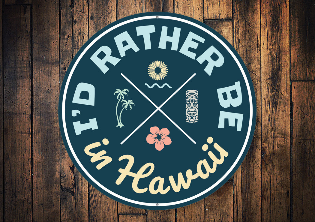 I'd Rather Be In Hawaii Sign