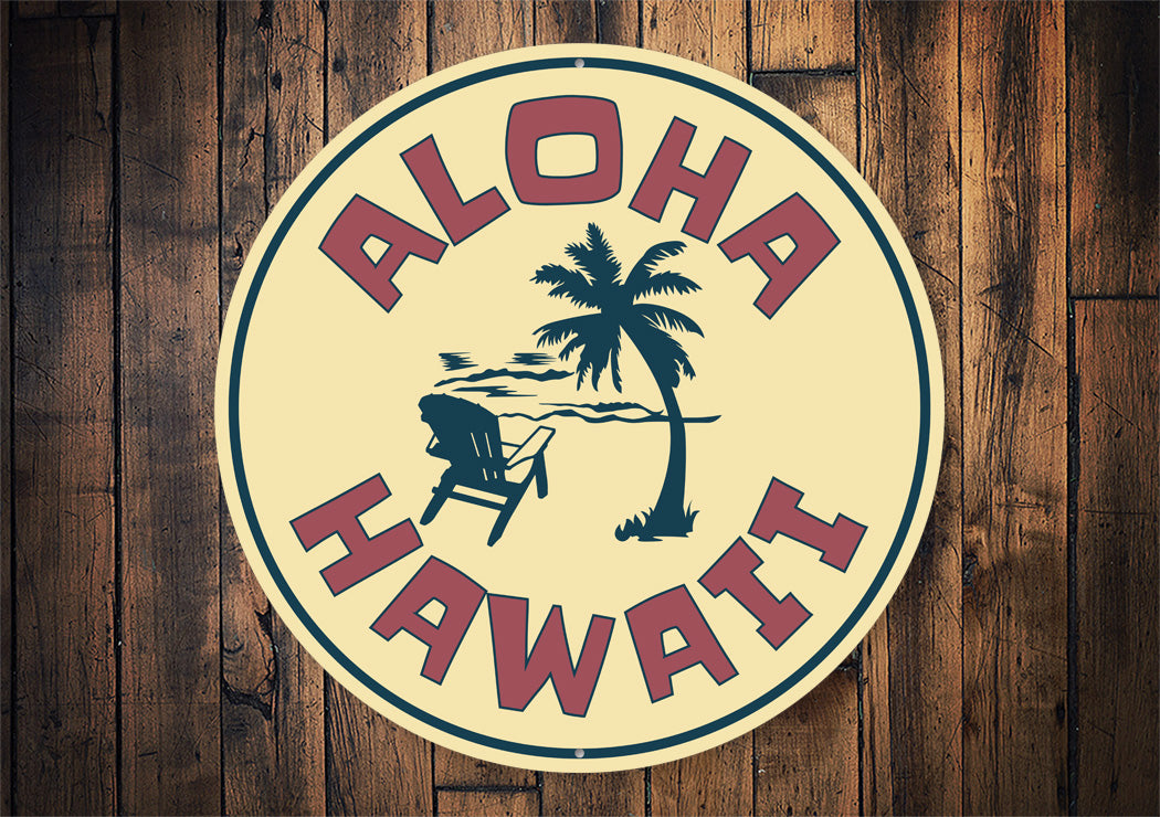 Plaque Murale Vintage HAWAII ALOHA En étain - 30x15 Cm, Arc-en-ciel, Style Plaque D'immatriculation US, Déco Tropicale - 7