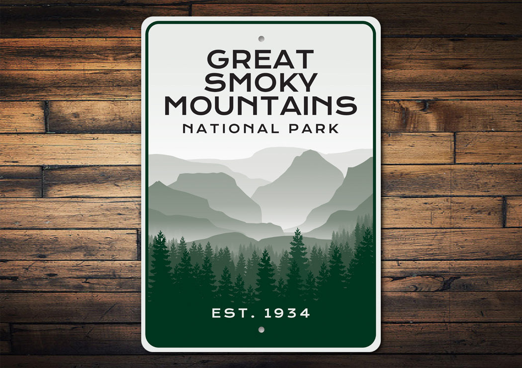 Great Smoky Mountains National Park Est Sign