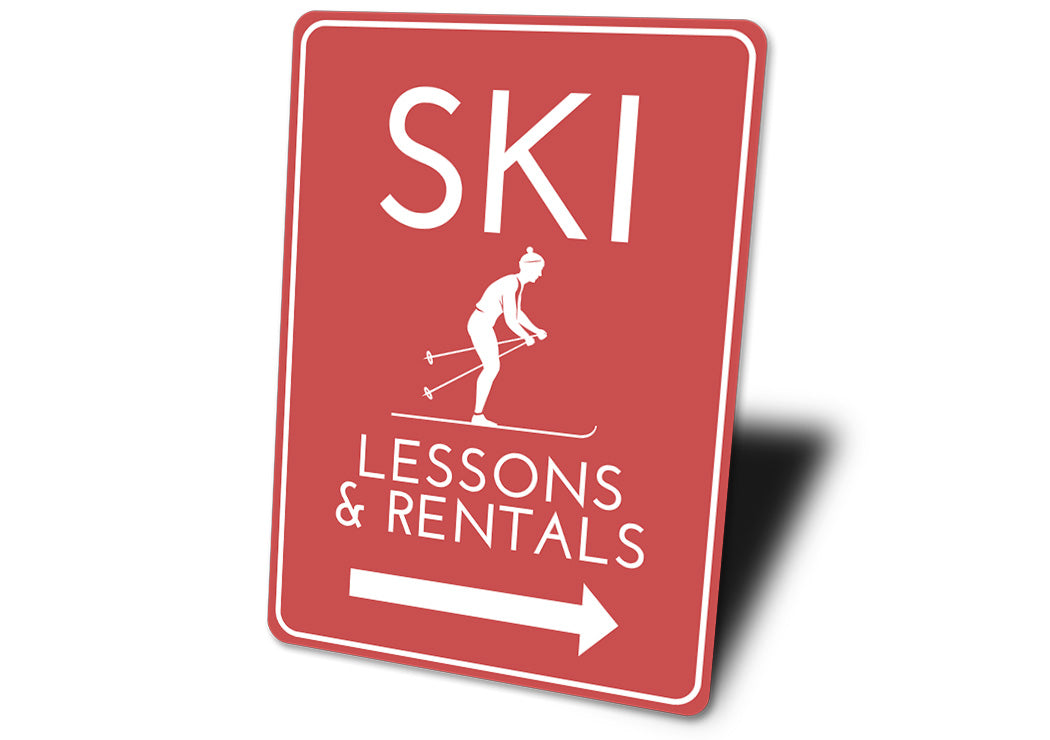 Ski Lessons and Rentals Sign