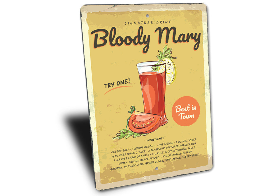 Bloody Mary Signature Drink Metal Sign