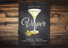 Vesper Cocktail Signature Drink Metal Sign