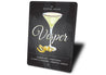 Vesper Cocktail Signature Drink Metal Sign