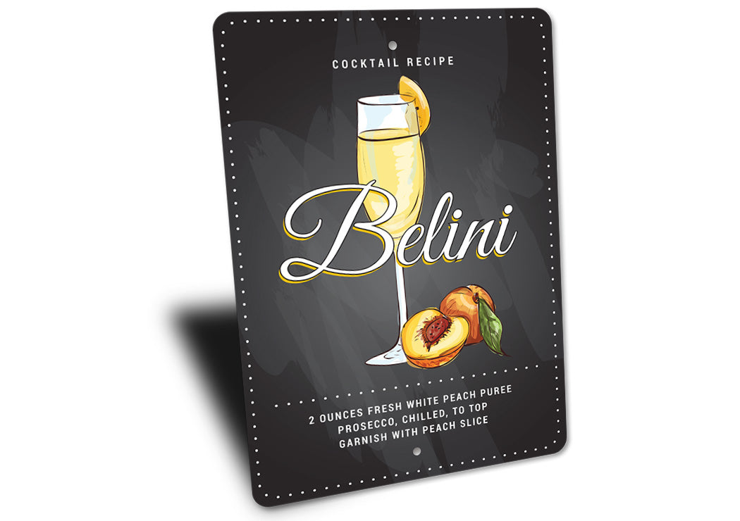 Belini Cocktail Signature Drink Metal Sign