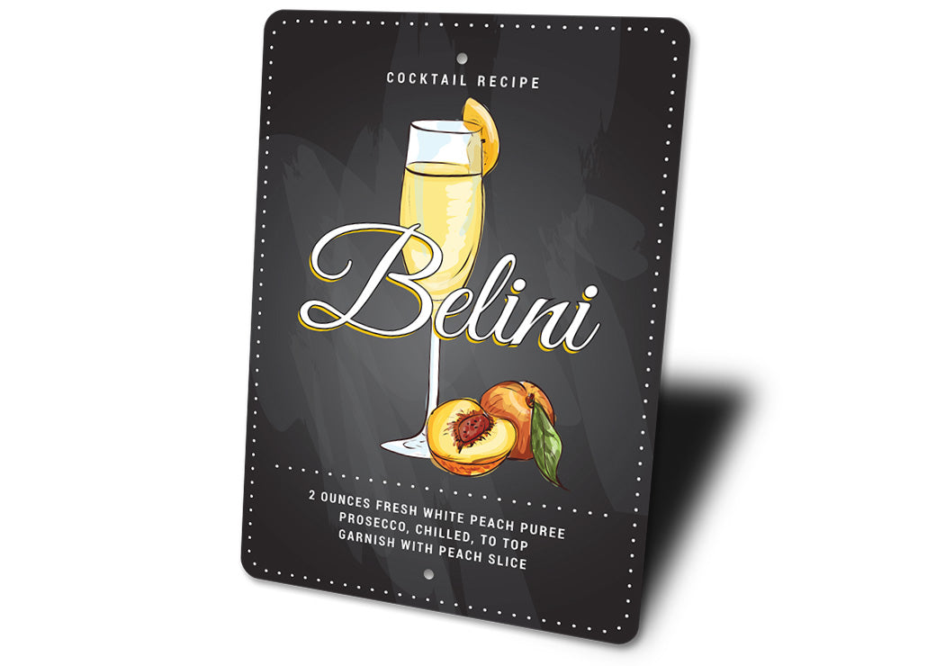 Belini Cocktail Signature Drink Metal Sign
