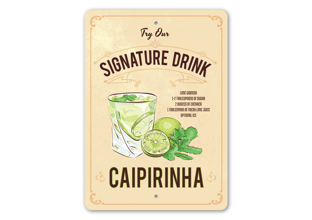 Caipirinha Signature Drink Metal Sign