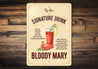 Bloody Mary Street Signature Drink Street Sign