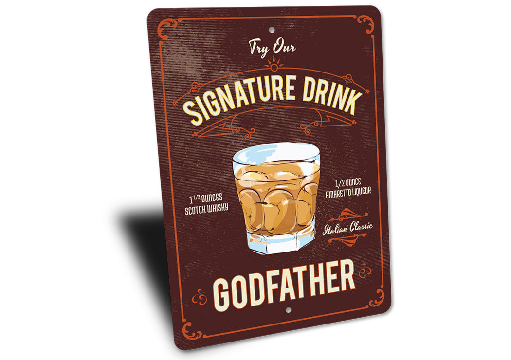 Godfather Signature Drink Metal Sign