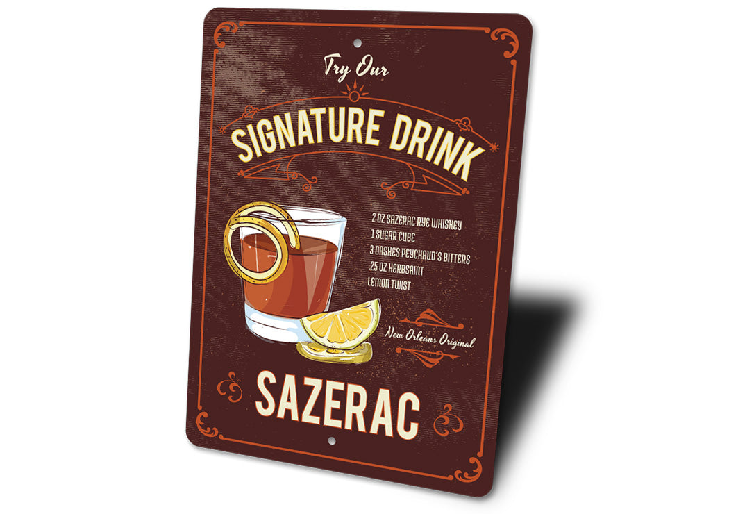 Sazerac Signature Drink Metal Sign
