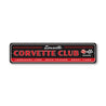 Chevy Corvette Club Aluminum Metal Sign