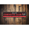 Chevy Corvette Club Aluminum Metal Sign