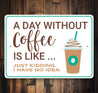 A Day Without Coffee Sign