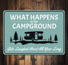 What Happens At The Campground Funny Sign