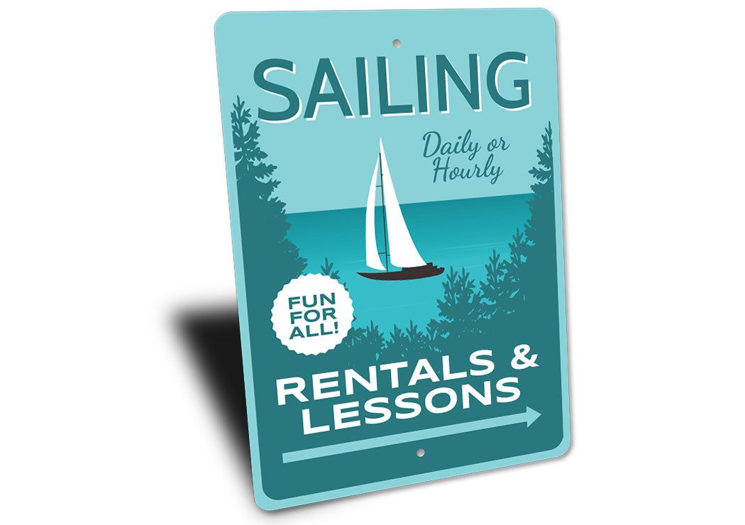 Sailing Rentals And Lessons Boat Metal Sign
