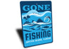 Gone Fishing Custom Aluminum Metal Sign