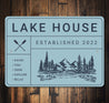 Lake House Established Year Metal Sign