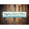 Happiness Comes In Waves Metal Sign