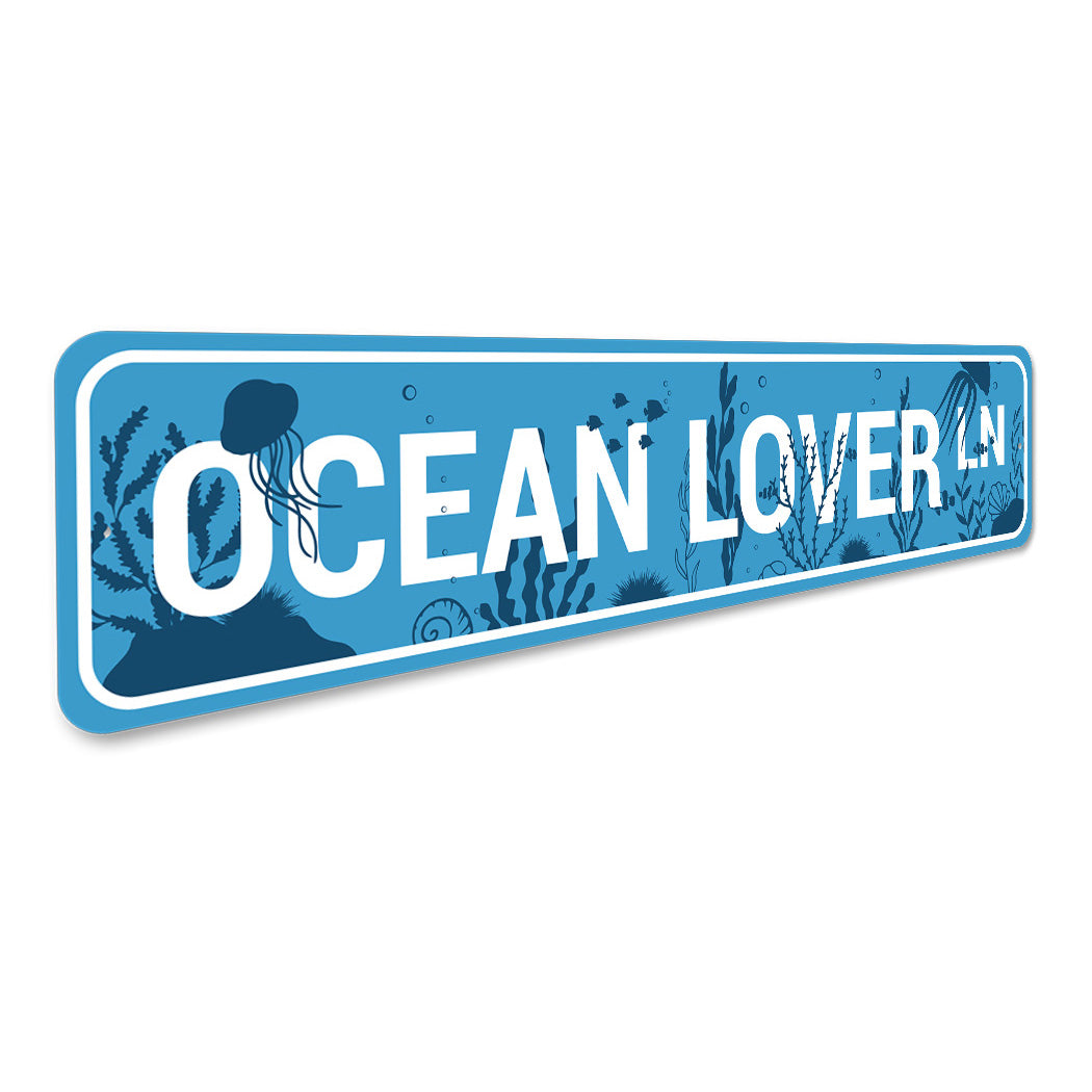 Ocean Lover Lane Sign