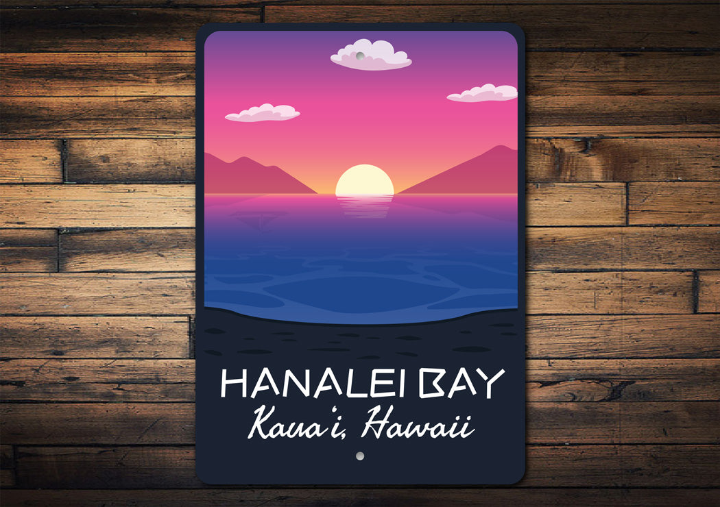 Hanalei Bay Kauai Hawaii Sign