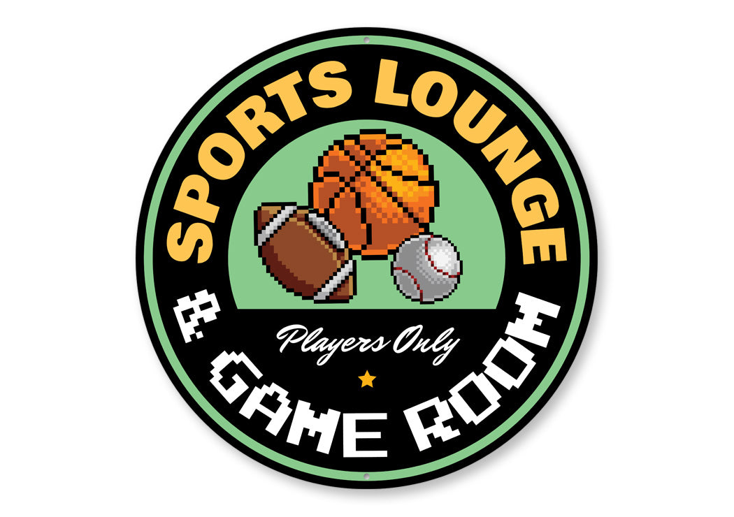 Sports Lounge And Game Room Circle Sign