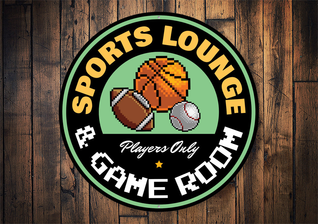 Sports Lounge And Game Room Circle Sign