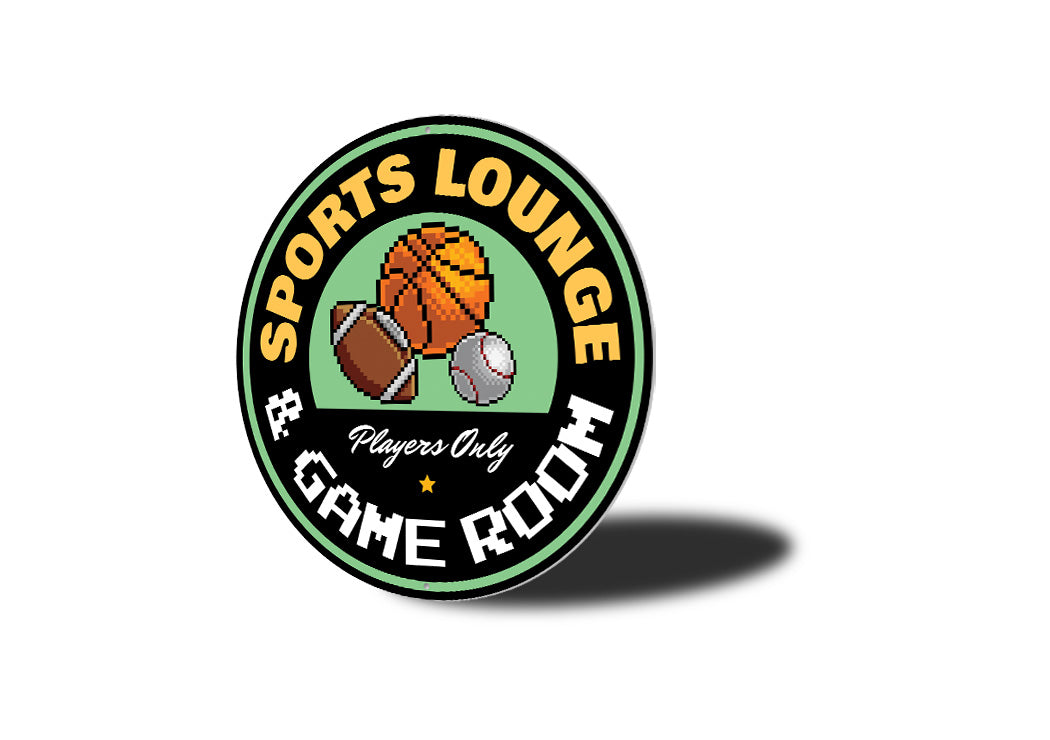 Sports Lounge And Game Room Circle Sign