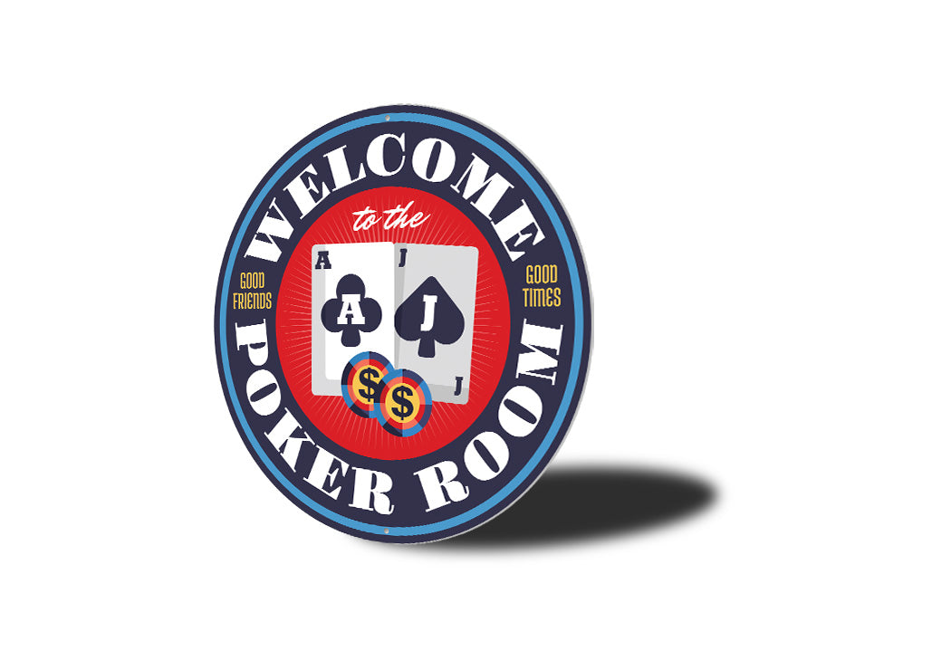 Welcome To The Poker Room Circle Sign