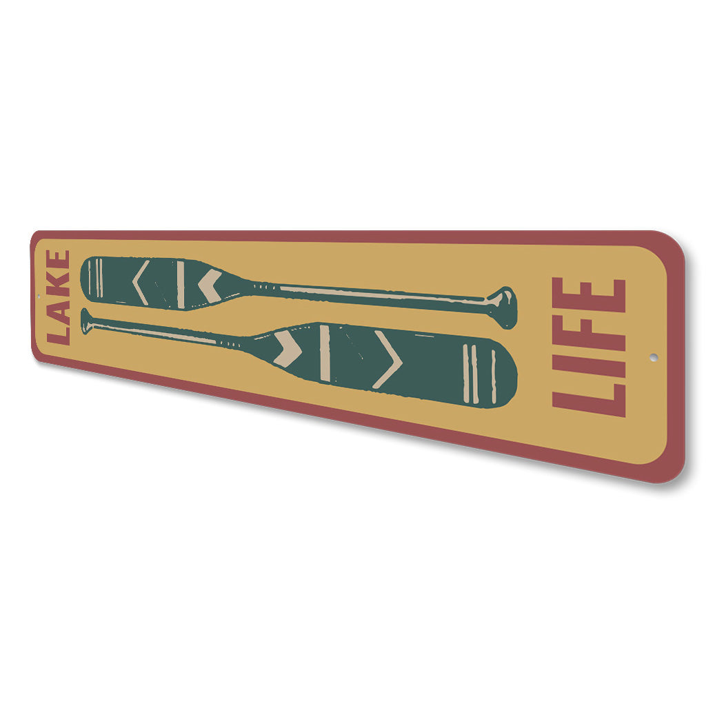 Lake Life Wooden Paddle Lake House Sign