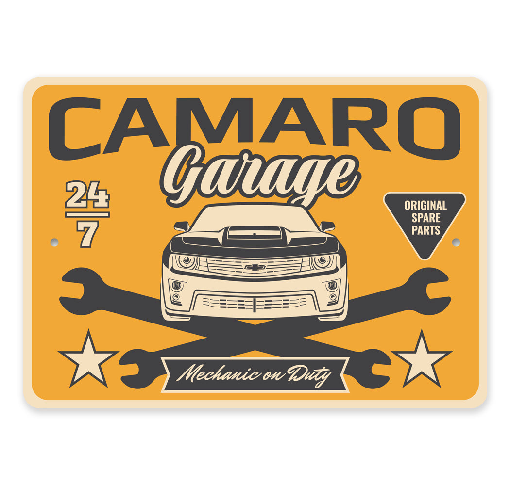 Camaro Garage Original Spare Parts Mechanic On Duty Sign
