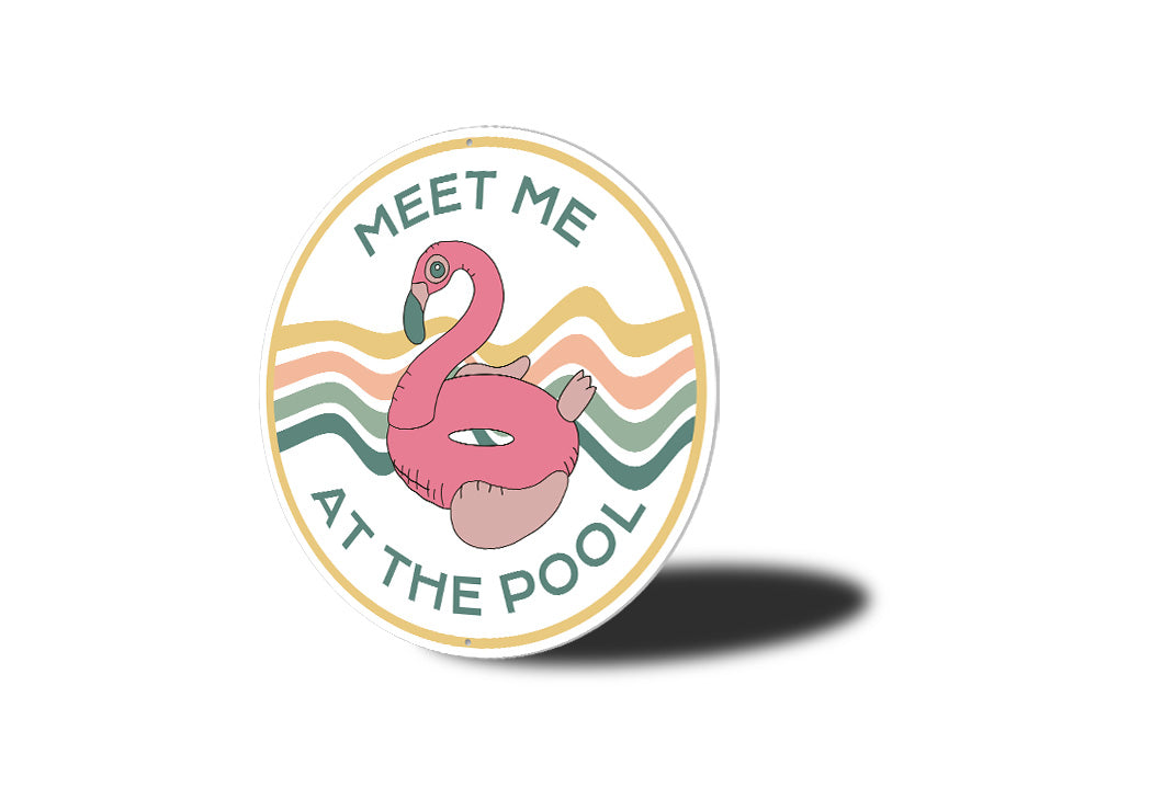 Flamingo Floatee Meet Me At The Pool Sign