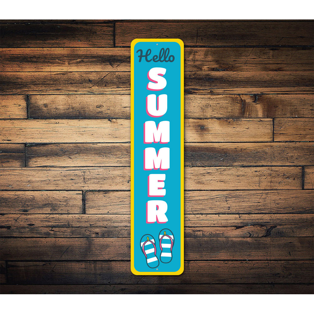 Hello Summer Pool Sandals Sign