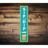 Sip And Dip Orange Juice Swimming Pool Sign
