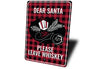 Dear Santa Please Leave Whiskey Christmas Decor Holiday Metal Sign