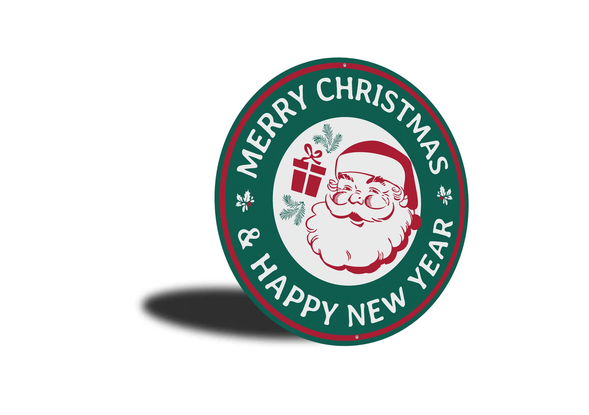 Merry Christmas Happy New Year Santa Claus Decor Metal Sign